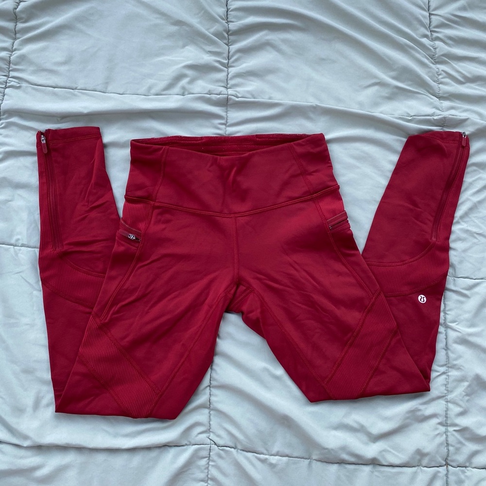 Red Lululemon Leggings